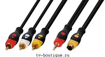  SVHS+3.5st.plug - 3 RCA 2.0 Luxmann (437-073-*) Silicon (NB-TV)